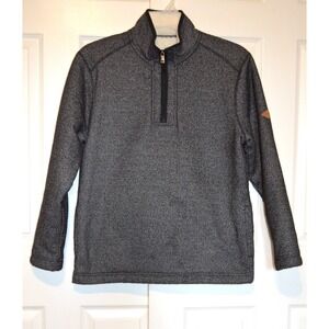Orvis 1/4 Zip Sherpa‎ Lined Pullover Men's M Medium Heather Black Pockets